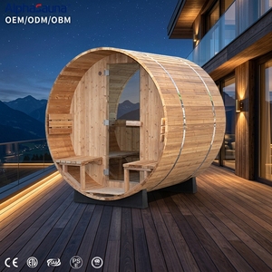 Sauna de Madera Sólida de Hemlock para Casa, <span class=keywords><strong>Camping</strong></span>, Aire Libre y Parque, Cabina Larga con Ventana Panorámica de Vidrio, Juego de Muebles para 2 Personas, con Conexión Eléctrica - Product Image 1