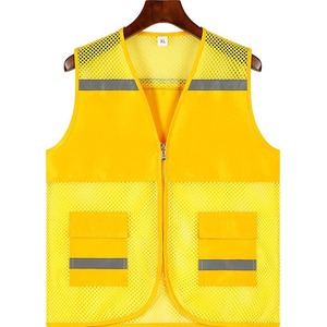 Chaleco de seguridad reflectante de malla azul marino XL para trabajo con bolsillos y franjas reflectantes para trabajos al aire libre - Product Image 4