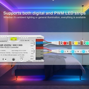 Controlador LED Inteligente GL-C-620WL Gledopto de 2 Canales, 50m, Conexión Ethernet por Cable, <span class=keywords><strong>ESP32</strong></span> WLED, Entrada Tipo-C, Plug-and-Play - Product Image 3