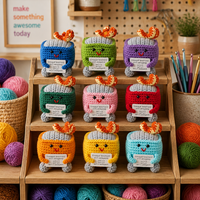 Boîte d'extinction d'incendie créative en crochet, design de dessin animé, jouet d'apaisement émotionnel, peluche tricotée à la main, amusante pour le bureau