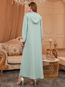 Vestido étnico informal urbano con capucha de estilo coreano de moda verde bordado de manga larga para <span class=keywords><strong>mujer</strong></span> de talla grande de 10% y 2017 - Product Image 6