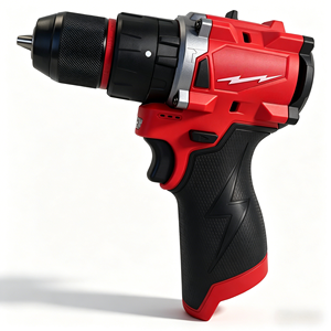 Taladro Inalámbrico M12 sin Escobillas, Caja de Cambios Metálica Roja y Negra, Taladro Eléctrico Inalámbrico para Construcción y Reparaciones Domésticas, INR18650 1300mAh - Product Image 2