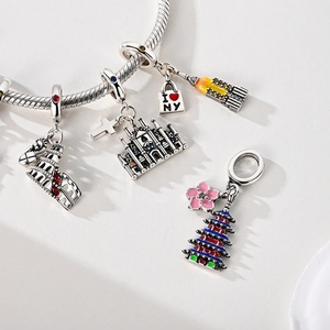 MULA Originale Charm in <span class=keywords><strong>Argento</strong></span> Sterling <span class=keywords><strong>925</strong></span> con Zirconi a Forma di Cuore per Bracciali e Gioielli Fai-da-Te da Donna - Product Image 2