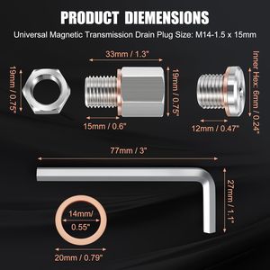 Tornillo <span class=keywords><strong>de</strong></span> Drenaje Magnético Universal M14*1.5 <span class=keywords><strong>de</strong></span> Acero Inoxidable Tipo Dividido para Cárter <span class=keywords><strong>de</strong></span> <span class=keywords><strong>Aceite</strong></span>, Sin Necesidad <span class=keywords><strong>de</strong></span> Remover el Cárter para <span class=keywords><strong>Cambio</strong></span> <span class=keywords><strong>de</strong></span> <span class=keywords><strong>Aceite</strong></span> - Product Image 5