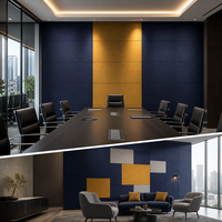 Panneau mural acoustique en feutre PET or marine, épaisseur personnalisée, panneau en fibre de polyester pour salle de réunion exécutive et salle de réunion