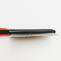 Peigne anti-puces écologique pour animaux de compagnie, à dents fines, en acier inoxydable, outil de toilettage avec poignée antidérapante pour chiens et chats