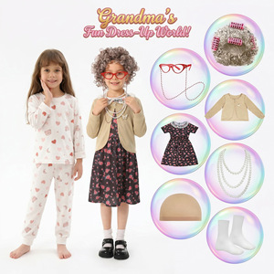Disfraz de abuela para niños, disfraz de Halloween para actuación escolar, vestido con peluca y gafas, talla 4-8 años - Product Image 2
