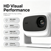 Projecteur de cinéma intelligent OEM/ODM 180 Ansi natif 720P Android 12 avec mise au point automatique et alignement de l'écran Keystone pour films et médias vidéo