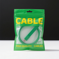 Sacs à fermeture éclair personnalisés transparents brillants avec câbles de données USB scellés sur 3 côtés sacs en plastique étanches avec fil d'ordinateur pour l'emballage