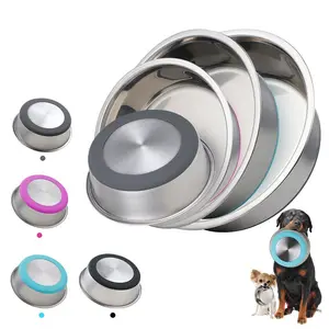Pet Feeder Bowls Stainless Steel Cat Bowl Non Slip Food Milk Water Bowls for Dogs