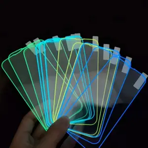 OEM For iphone samsung huawei sony glow in the dark neon tempered glass luminous screen protectors