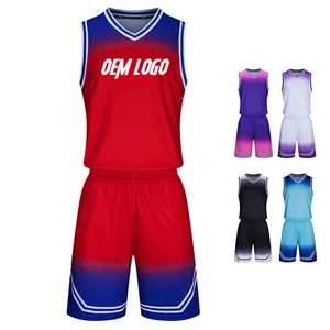 OEM Personalizado Esportes Secagem Rápida Basquete Jersey Uniforme Crianças Adultos Homens Imprimir Basquete Vestuário Set