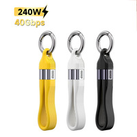 Kabel Gantungan Kunci GL USB4 Tipe-C Male-Male Berjalin Konduktor Tembaga Berlapis Timah 240W PD Pengisian Cepat Transfer Data 40Gbps 8K/60Hz