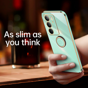 Candy Color 6D Electroplated Soft TPU Back Case For Realme C75 4G <strong>Ring</strong> Stand Soft Bumper <strong>Phone</strong> Cover - Product Image 3
