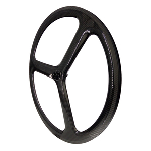 Rueda de carbono <span class=keywords><strong>tubular</strong></span> de 3 radios SOARROCS 700 x 25C de 24.5 mm de ancho, sin cámara, 46 mm de profundidad, 3K brillante, para bicicleta de <span class=keywords><strong>carretera</strong></span> y pista - Product Image 2