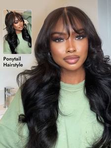 วิกผมหน้าม้าของมนุษย์แบบโปร่งไม่มีกาว5x5วิกผมลูกไม้แบบยังไม่ผ่านกระบวนการผมชาวเวียดนามวิกผมลูกไม้แบบเต็มรูปแบบไร้กาวพร้อมสวมใส่ - Product Image 4