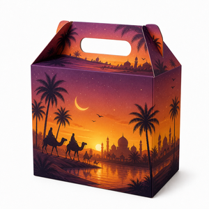Maßgefertigte Premium Arabische Süßigkeiten-Verpackungsbox mit Griff Großhandel Ramadan Kareem Geschenkboxen für Kleinunternehmen OEM - Product Image 2