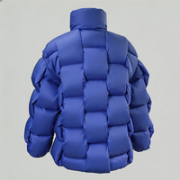 Doudoune matelassée réversible imperméable en duvet, personnalisée, avec rembourrage 3D tissé à carreaux, vente en gros