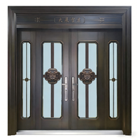 Puerta de Seguridad Exterior de Acero Inoxidable de Alta Gama, Anti-Robo, a Prueba de Balas, con Acabado en Oro Rosa, Resistente a la Salinidad, Comercial