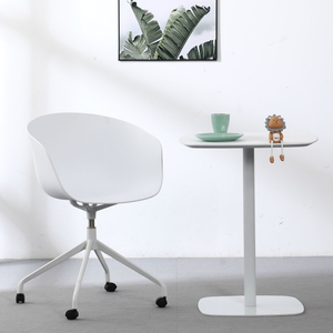 Sillas de Oficina Giratorias de Plástico Blanco, Estilo Nórdico Moderno y Sencillo, para Hogar u Oficina, con <span class=keywords><strong>Ruedas</strong></span>, Precio de Fábrica al por Mayor - Product Image 3