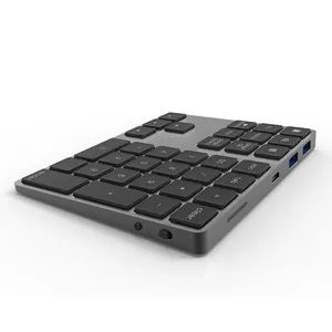Avatto-clavier à 34 touches numérique sans fil, usb, fin, en aluminium, avec hub