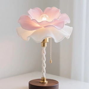 Petal Shape <b>Table</b> Lamp Led Warm Light E14 Base For Bedroom Living Room <b>Study</b> Decor - Product Image 1