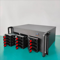 Rak Server Pendek 4U Penyimpanan Hard Disk 12 Unit R432-12 Tingkat Enterprise, Motherboard ATX 1U Hot-Swappable, Chassis NAS Komputer USB