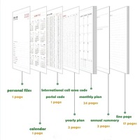 2024 calendrier planificateur cahier bloc-notes hebdomadaire annuel objectif habitude Tracker Kawaii Agenda agenda horaires organisateurs