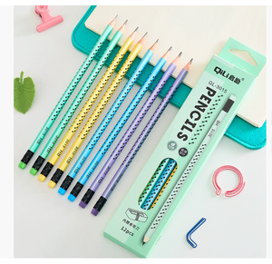 Juego de Dibujo Infantil Ecológico de Alta Calidad, Lápices de Madera Amarillos HB, Borrador, Soporte Triangular de 7 Pulgadas, Marca <span class=keywords><strong>Sansan</strong></span>, Económico de Fábrica - Product Image 2
