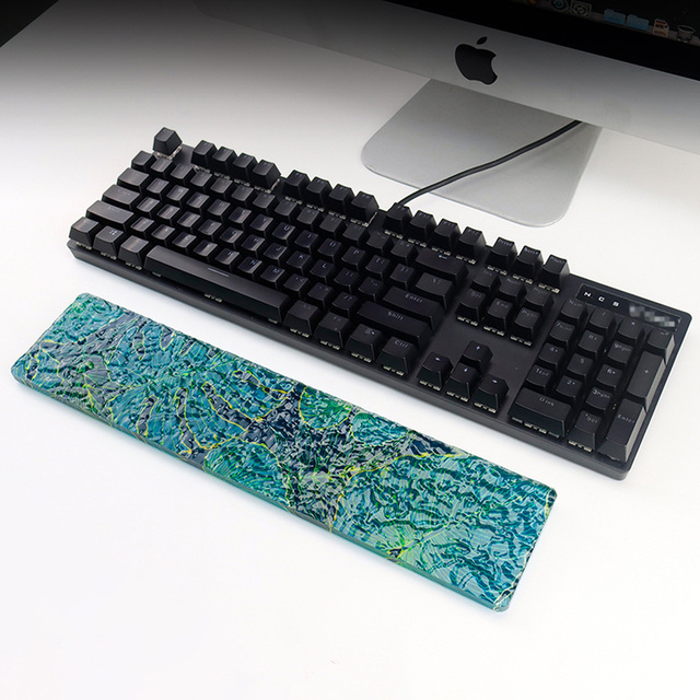 420mm Ergonomic Stand Accessories Home Office Support Pad Water Ripple Acrylic Keyboard Wrist Rest