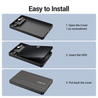 Carcasa de disco duro con interfaz USB de 2,5 pulgadas tipo C 3,1 SATA III Compatible con 7Mm 9,5mm SATA HDD SSD compatible con UASP sin herramientas