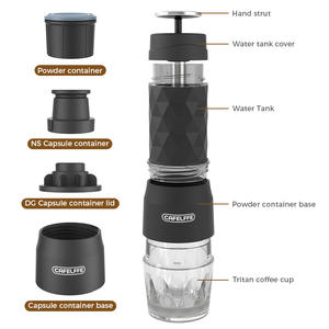 CAFELFFE manual pequeño 3 en 1 Compatible con cápsulas de café <span class=keywords><strong>NES</strong></span>/DG y modelo de café molido máquina de café portátil - Product Image 5