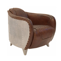Sillón de Cuero Estilo Industrial, Silla de Piloto con Materiales de Alta Calidad, Asiento Cómodo y Estilo Industrial Clásico