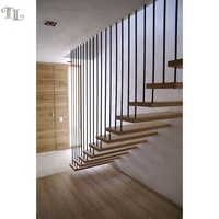 Escalier flottant Tanlong, design en bois, escalier droit moderne, escalier intérieur en bois