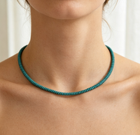 Collier ras du cou fait main en laiton plaqué or 18 carats avec pierre turquoise naturelle, perles et cœur doré, bijou court pour femme, cadeau