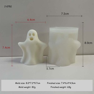 Moule à bougie en silicone DIY en forme de fantôme pour Halloween – Outil amusant pour gâteaux parfumés pour fête de la Toussaint - Product Image 6