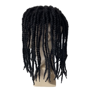 Reemplazo <span class=keywords><strong>de</strong></span> Cabello Humano Virgen Brasileño # Postizo <span class=keywords><strong>de</strong></span> Cabello Afro Trenzado <span class=keywords><strong>de</strong></span> 14 Pulgadas, Color Negro Azabache, con Encaje Completo <span class=keywords><strong>para</strong></span> <span class=keywords><strong>Hombres</strong></span> Negros - Product Image 5