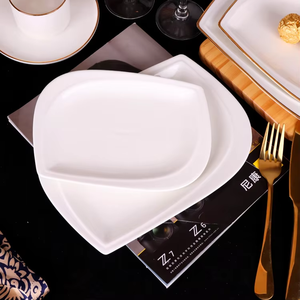 Wholesale Hotel Restaurant 16 24 Pcs White Porcelain Modern <b>Square</b> Bone China Portable Heat Resistant Dinnerware <b>Sets</b> - Product Image 4