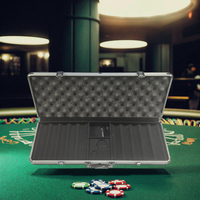 Ensemble de 500 jetons de poker en aluminium avec plateau organisateur pour soirée de jeu de casino