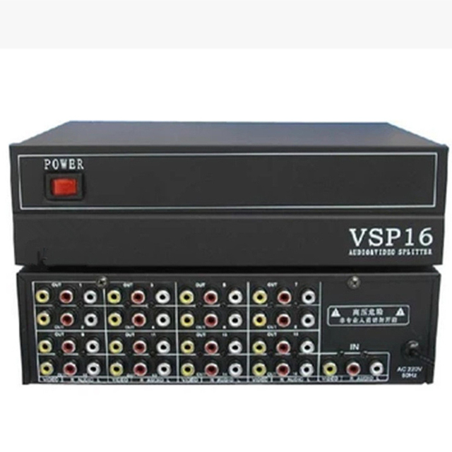 AV Audio and Video Distributor 1 in 16 Out RCA Interface 1 Minute 16 Yellow Red Bai Lianhua Screen Splitter