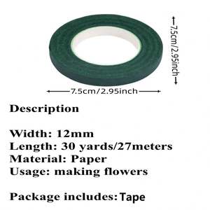 Décoration de mariage directe d'usine à la main bricolage emballage fleur ruban vert faisant des matériaux - Product Image 4