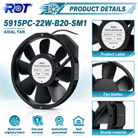Ventilateur axial industriel 5915PC-22W-B20-SM1 220V AC 172mm à roulement à billes pour dissipation thermique durable des machines