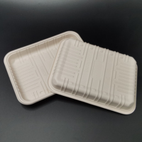 Plaques d'amidon de maïs naturel biodégradable jetables pour assiettes de service alimentaire et couverts Eco
