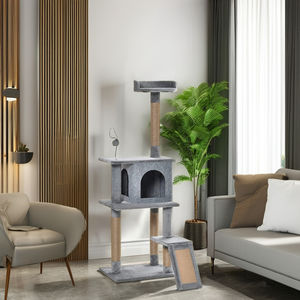 <span class=keywords><strong>Best</strong></span> verkochte moderne klassieke luxe grote kattenboom 142cm hoog kwaliteits hout sisal pluche milieuvriendelijke kattencondo 4 krabpalen - Product Image 5