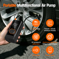 Pompe à air électrique portative ABS avec batterie intégrée, compresseur d'air rechargeable, écran LCD, gonflage rapide pour véhicules et motos