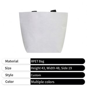 Sacs fourre-tout personnalisés en RPET laminé double face renforcé pour femmes, vente en gros - Product Image 3