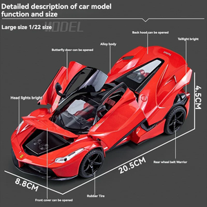 Ferr-ari LaFerrari Metal Diecast <b>Car</b> 1:24 Scale Hypercar Collectible Model with Detailed <b>Interior</b> 20×8 cm - Product Image 5