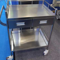 Chariot médical à prix réduit, chariot de traitement hospitalier, chariot de livraison de médicaments pour infirmières, acier inoxydable 304