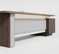 Bureau de direction contemporain avec design éco-responsable et durable, et tiroirs de rangement pour bureau à domicile et appartement