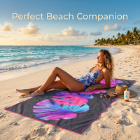 Oversized Microfiber Suede Travel Towel, 200-250GSM Sand-Free Beach Towel, 100x180cm Double Sided Print, Yoga Picnic Quick Dry